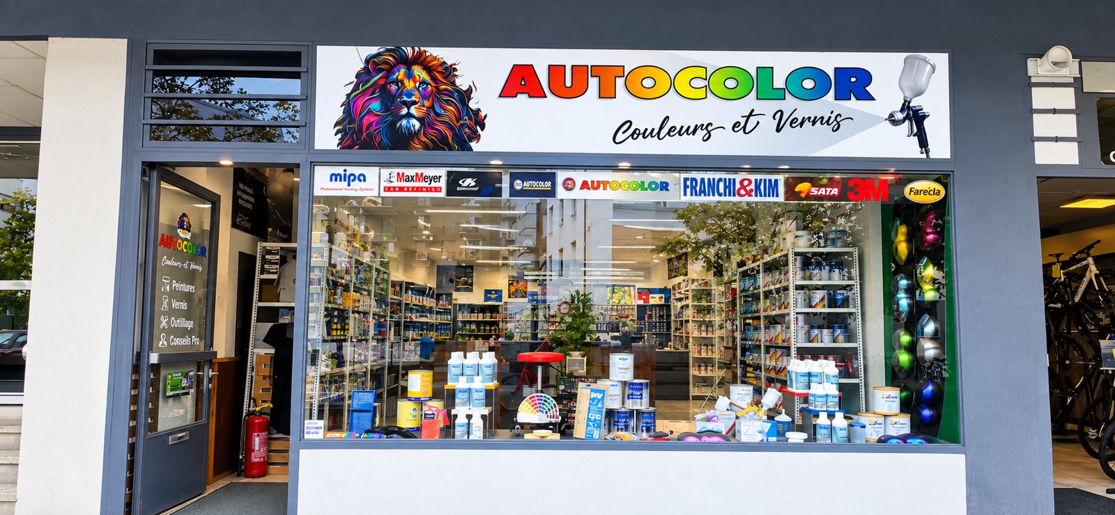 Façade du magasin Autocolor à Carouge